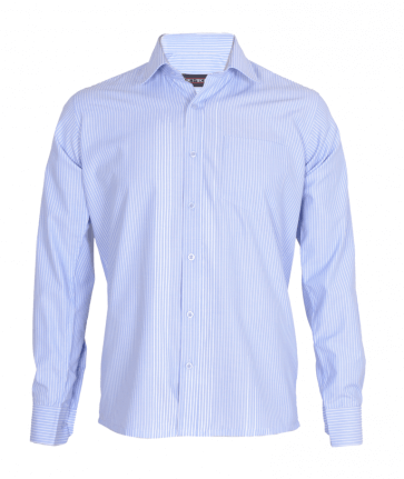 White shirt with blue stripes