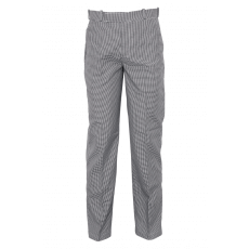 Black and white microcheck chef trousers 