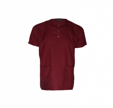 Maroon men's scrub top