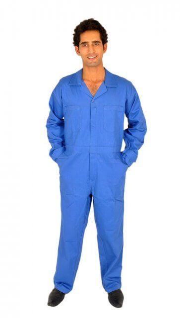 Royal blue twill boiler suit