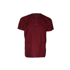 Maroon men's scrub top