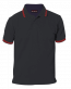 Black polo T. shirt with Red tipping 