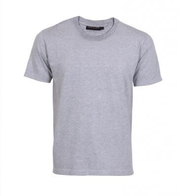 Grey round neck single jersey t shirt 