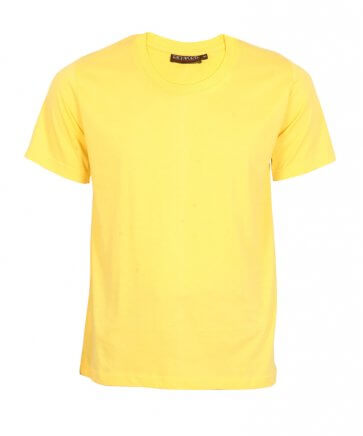 Yellow round neck single jersey t shirt