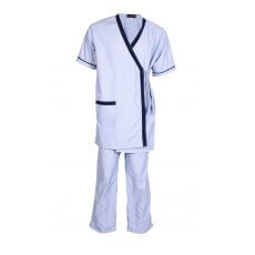 White and blue stripped Patient Gown