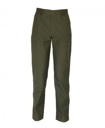Bottle green trousers with elastic