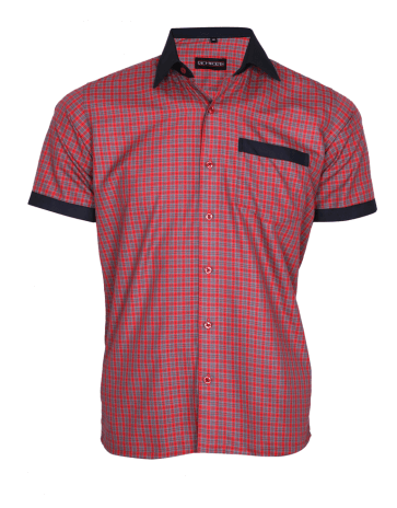 Red checks service shirt