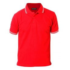 Red with white tipping on collar & cuff polo t shirt 1