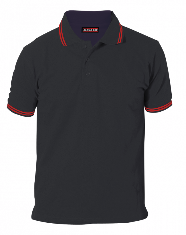 black and red polo t shirt