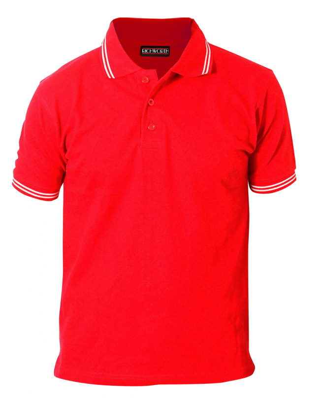 Red t shirt with white collar 2025